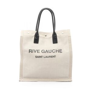 Saint Laurent Paris Tote Bag RIVE Gaauche Rive Gauche 631682 Beige Black Canvas